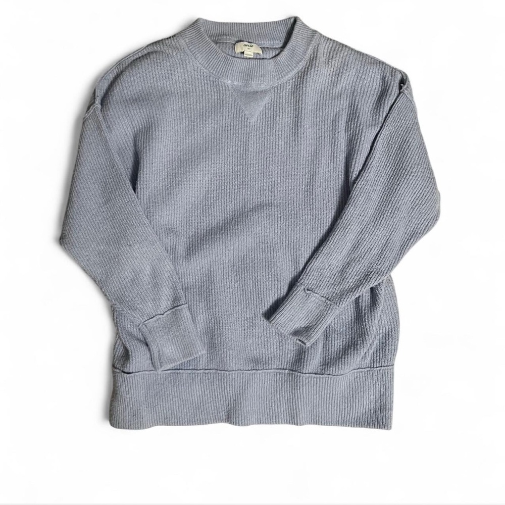 Light blue Ribbed Knit Sweater